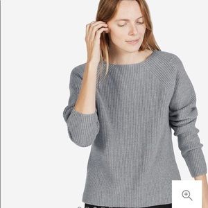 WHITE Everlane boatneck sweater
